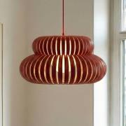 Lucande hänglampa Slice, röd, metall, Ø 48 cm