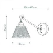 HINKLEY Vägglampa Arti, mässingsfärgad/natur, rotting, stål