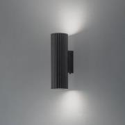 SOLLUX LIGHTING Carbon vägglampa, svart, höjd 20 cm, aluminium, 2 lamp...