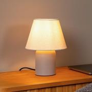 Lucide Bordslampa Macia, beige/naturfärgad Höjd 27 cm Keramik/tyg