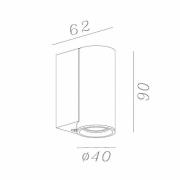 Lucide Spotlight till vägg Dupla, grå, höjd 9 cm, metall