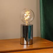 Lucide Batteridriven bordslampa Vivo, kromfärgad, höjd 22 cm, metall