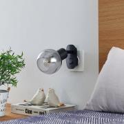 Lindby Lioma stickkontaktlampa, vippbar, svartvit