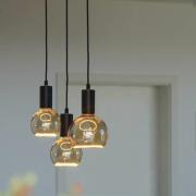 SEGULA hänglampa Madox Square 3X Wave, svart, stål, E27