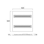 Sylvania LED-panel OptiClip R 625 2L, vit, 33 W, 4 000 K, DALI dimbar