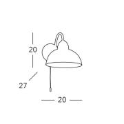 austrolux Kolarz vägglampa Nonna, Ø 20 cm hjort guldfärgad kant slät