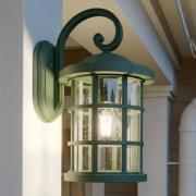 Lindby utomhusvägglampa Ankea, grön, höjd 37 cm, IP23, E27