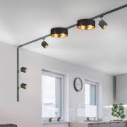 Trio Lighting Rälsset DUOline Hostel/Tommy, svart 3 m 6 lampor E27/E14