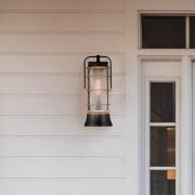Quintiesse Utomhusvägglampa RIVAMAR, höjd 41 cm, svart/guld, IP44 E27