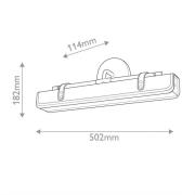 Quintiesse LED-vägglampa VALISE, brun/antikkoppar, 50 cm, konstläder