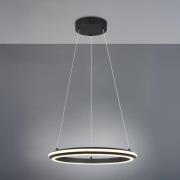 Trio Lighting LED-hänglampa Amador, Ø 45 cm, matt svart, metall, CCT