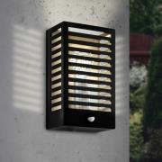 EGLO Utomhusvägglampa Alamonte 3, svart, med sensor