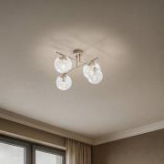 Domiluce Taklampa Zoe, beige, längd 51 cm, glas, 4 lampor, E14