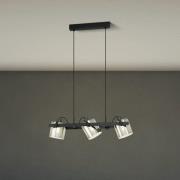 EGLO Hornwood 2 hänglampa, längd 78 cm, svart, 3 lampor.