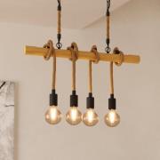 EGLO Youngstown hänglampa, längd 70 cm, svart/brun, 4 lampor.