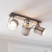 EGLO Takspot Villabate med tre textilskärmar