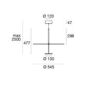 Linea Light LED-hänglampa Stilo_P, svart, Ø 55 cm, IP40