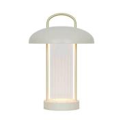 Nordlux LED-batteridriven bordslampa Mirano, beige, höjd 29 cm Metall