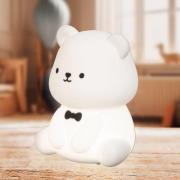 FH Lighting LED-batterilampa Karl, vit, höjd 13 cm, silikon