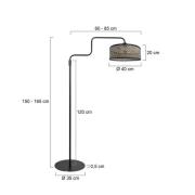 Steinhauer Golvlampa Bloeba, svart/mörkt trä, höjd 165 cm, trä