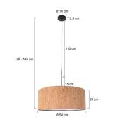 Steinhauer Hänglampa Sparkled Light, brun, Ø 50 cm, kork