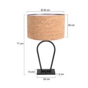 Steinhauer Bordslampa Stang, svart/brun, höjd 71 cm, kork