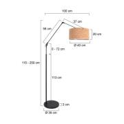 Steinhauer Golvlampa Prestige Chic svart/brun, höjd 250 cm, kork