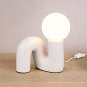 Reality Leuchten Bordslampa Quinn, ljusgrå, höjd 22 cm, keramik/glas, ...