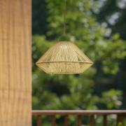 Lindby LED-solcellslampa Austas, beige, Ø 50 cm, USB, IP54