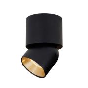 The Light Group SLC LED-takspotlight CUP, svart/guld, 927, Ø 7,5 cm, d...