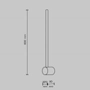 Maytoni LED-vägglampa Light stick, svart, höjd 60 cm