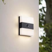 PRIOS LED-utomhusvägglampa Teekon, antracit, sensor, IP44