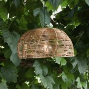 PR Home Utomhushänglampa Mayla, naturrotting, Ø 43 cm, kontakt IP44