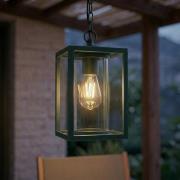 Lucande utomhushänglampa Ferda, grön, IP44, glas, E27