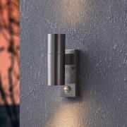 EGLO LED-vägglampa Riga 5 stål 21 cm, stål, sensor 2 lampor.