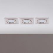 Lindby LED-inbyggnadsspot Andrej, kantig, nickel, set om 3