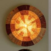 GOOD & MOJO Vägglampa Serengeti, Ø60cm, brun, jute, stickkontakt