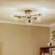 EMIBIG LIGHTING Taklampa Glassy, svart, klar, glas, 6 lampor, E14