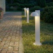 Lucande LED-väglampa Velira, ljusgrå, 77 cm, 1 lampa, IP44