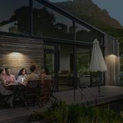 OSRAM solcellsvägglampa ENDURA STYLE SHORE, grå, sensor, IP54