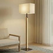 Quitani LED-golvlampa Lisene, ek/svart/natur 162 cm, dimbar