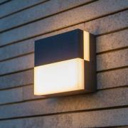 LUTEC LED-utomhusvägglampa DOMINO, mörkgrå, 14 x 14 cm, IP65