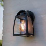 LUTEC Utomhusvägglampa KELSEY, svart, höjd 20 cm, metall, IP44 E27