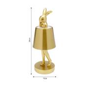 Kare LED-batteridriven bordslampa Animal Rabbit, guld, IP44, 29 cm
