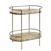 Nordal - JUNGLE oval side table, marble, ant.gold
