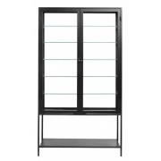 Nordal - MONDO black cabinet, double, glass back