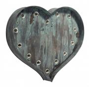 Nordal - HEART lamp for wall, rustic green