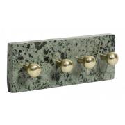 Nordal - Necklace rack w/knobs, dark green marble