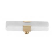 Nordal - KNOB/HOOK, white marble rectangle, brass