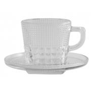 Nordal - Glass cup w/saucer, clear glass